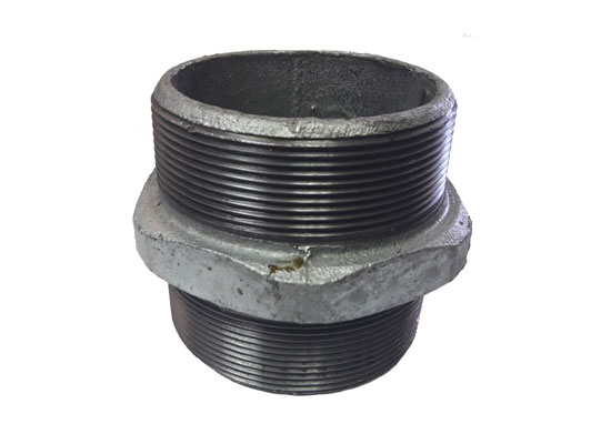 NIPLE GALVANIZADO CON TUERCA HILO BSP