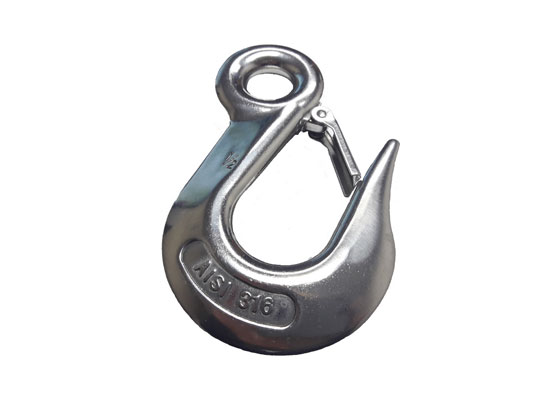 GANCHO OJO CON SEGURO INOX 316